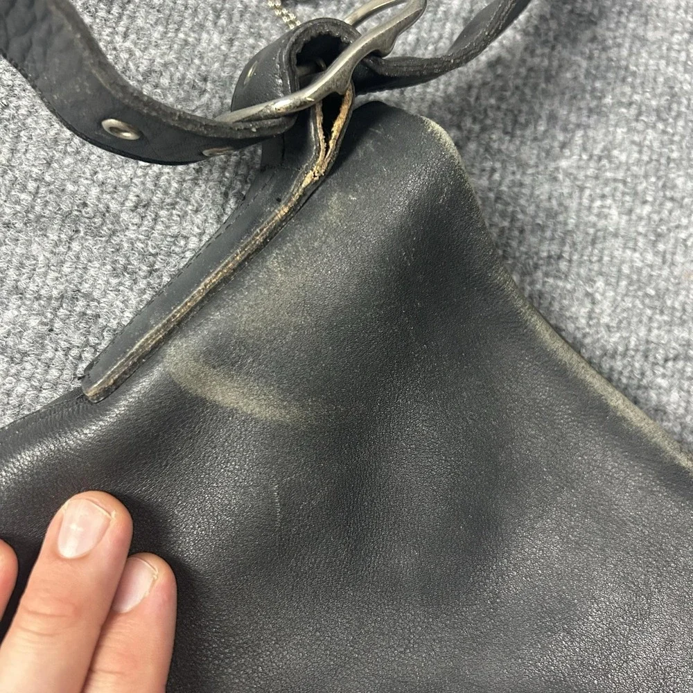 Coach Hobo Bag Womens Large Black Leather Slouchy Shoulder Zip Purse Handbag